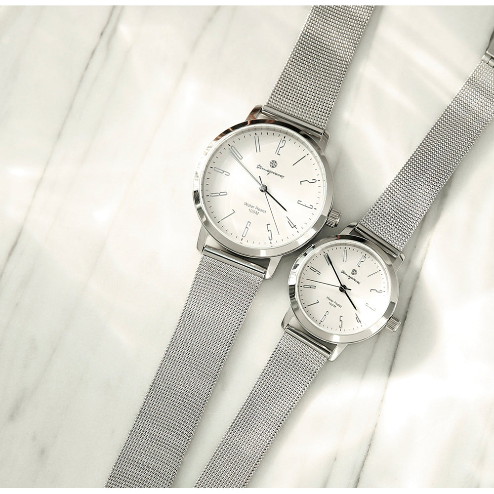 OST - Daily 10 ATM Water Resistance Steel Silver Mesh Watch