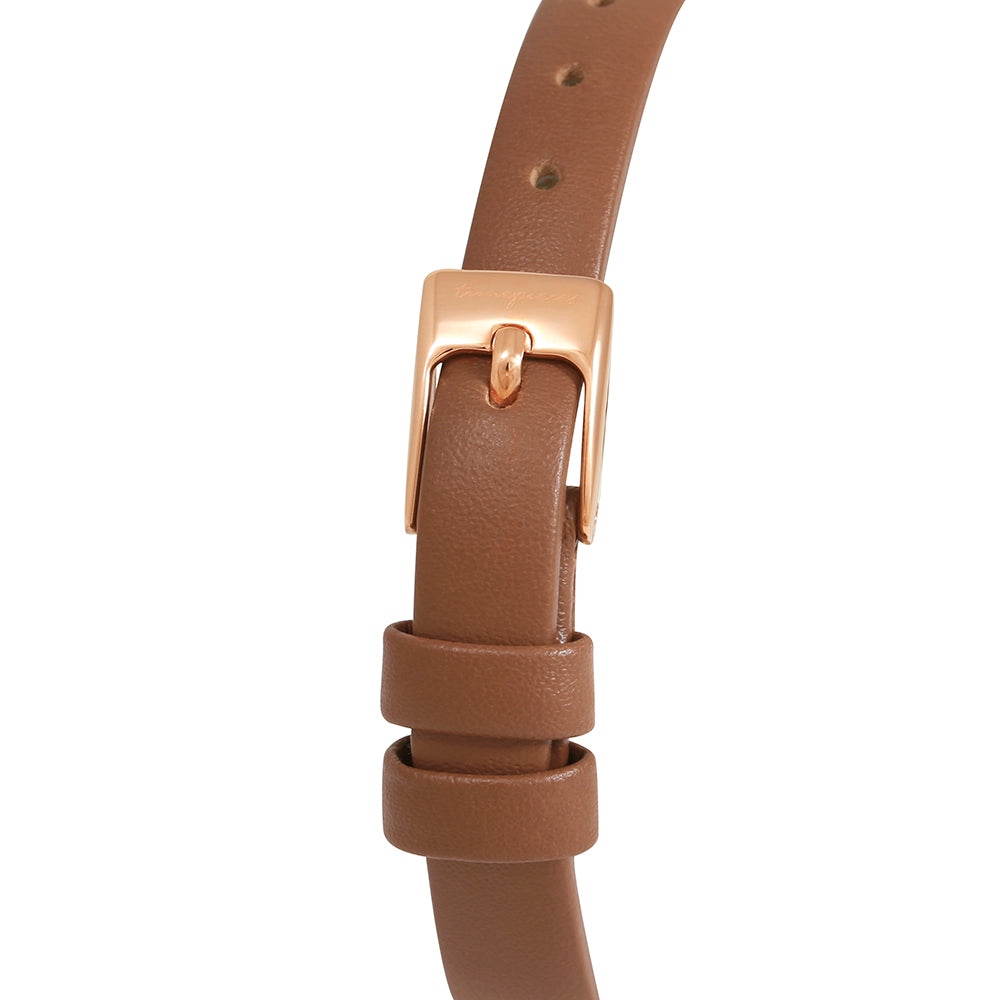 OST - Awesome Glossy Brown Women's Leather Watch