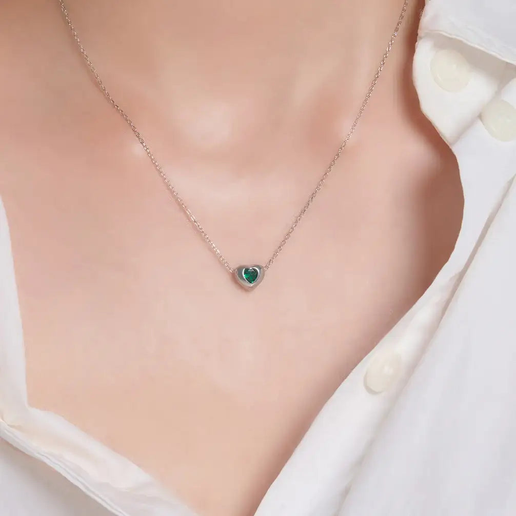OST - Lovely Heart Silver Necklace - OST - Jewelry - Harumio