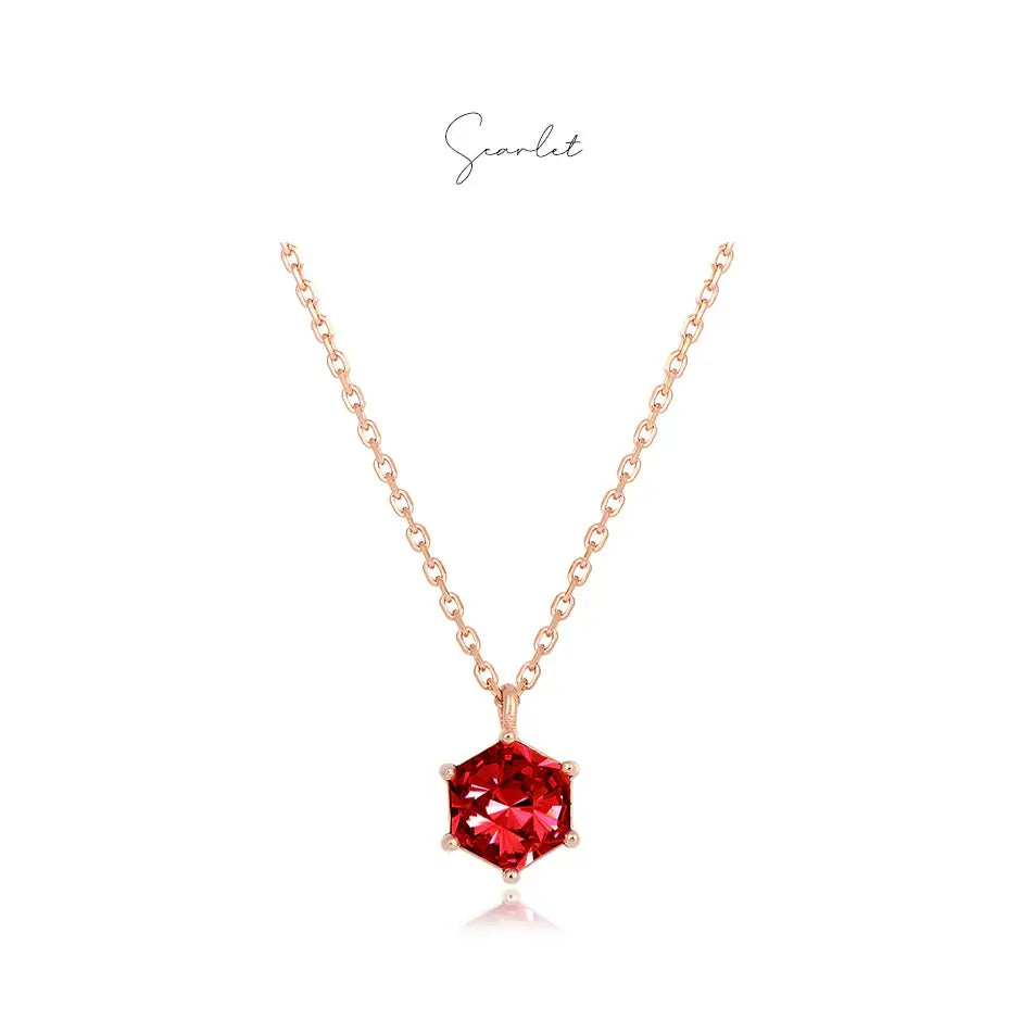 CLUE - Swarovski Stone Birthstone Silver Necklace - CLUE - Jewelry - Harumio