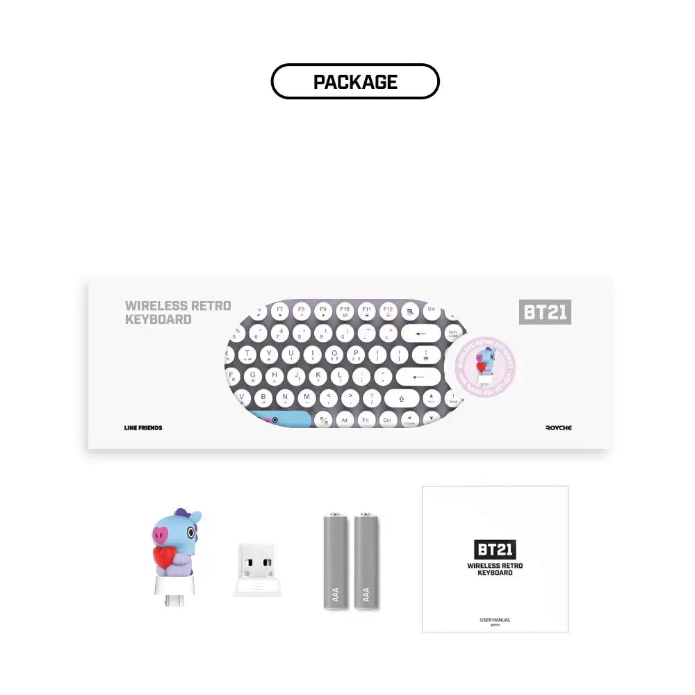 BT21 x Royche - Wireless Retro Keyboard - BT21 x Royche - Wireless Keyboard - Harumio
