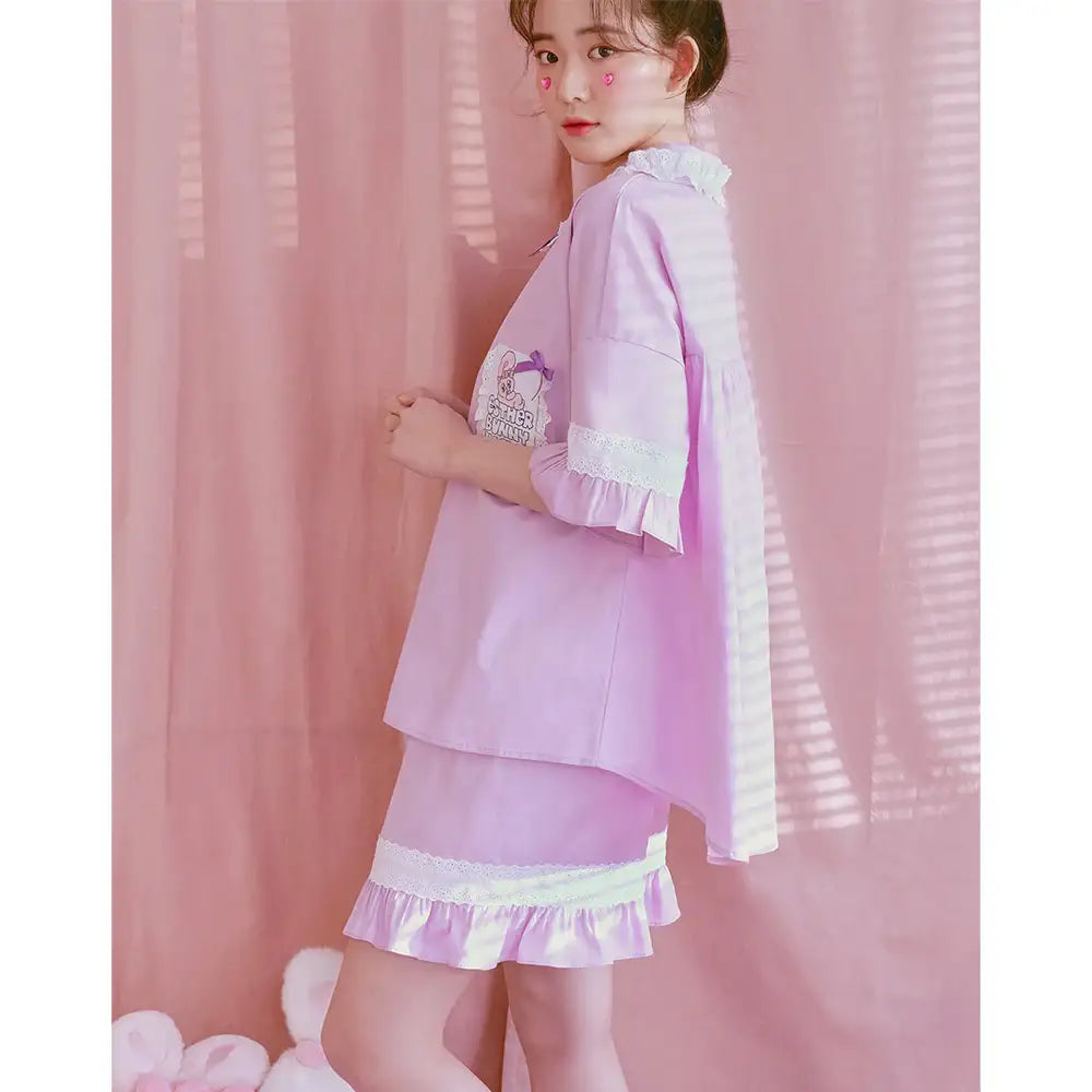 Esther Bunny x Ullala - Sweet and Sour Lavender Pajamas Set - Esther Bunny x Ullala - Clothing - Harumio