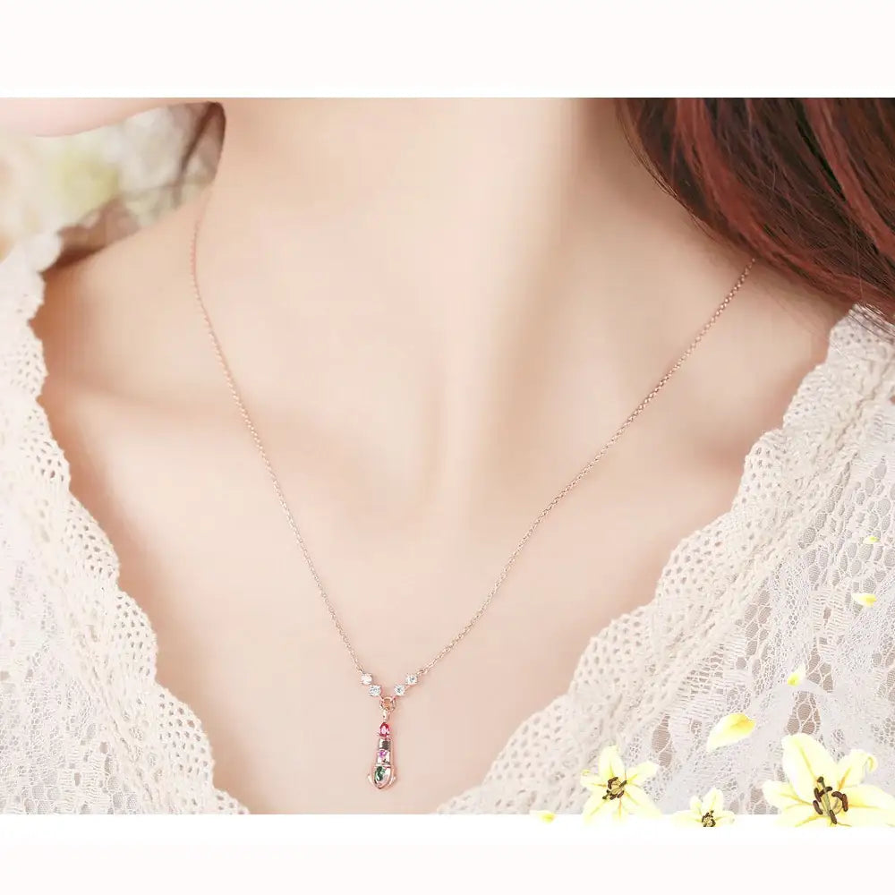 Wedding Peach x CLUE - Lily Rainbow Silver Necklace - Wedding Peach x CLUE - Jewelry - Harumio