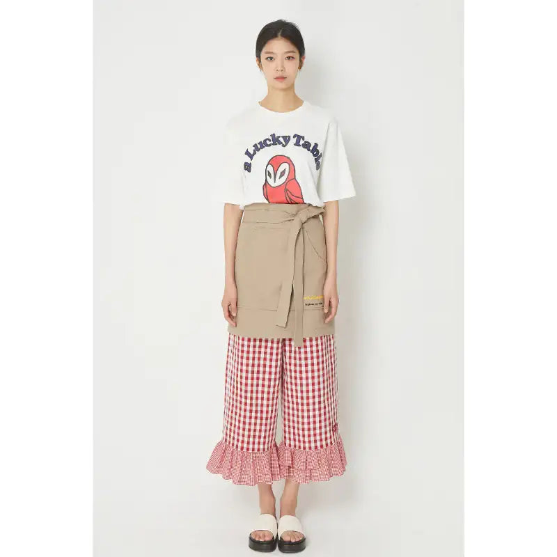 Common Kitchen X Lucky Chouette - A Lucky Table Oxford Apron - Common Kitchen X Lucky Chouette - Clothes - Harumio