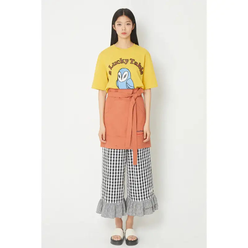 Common Kitchen X Lucky Chouette - A Lucky Table Oxford Apron - Common Kitchen X Lucky Chouette - Clothes - Harumio