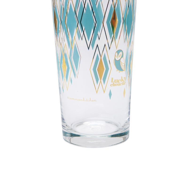 Common Kitchen X Lucky Chouette - A Lucky Table Retro Mint Diamond Long Glass