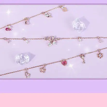 Clue X Esther Bunny - Lovely Esther Bunny Heart Silver Bracelet - CLUE - Accessories - Harumio