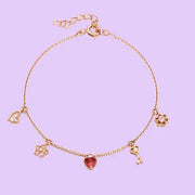 Clue X Esther Bunny - Lovely Esther Bunny Heart Silver Bracelet - CLUE - Accessories - Harumio