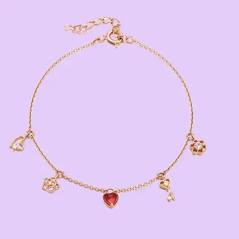 Clue X Esther Bunny - Lovely Esther Bunny Heart Silver Bracelet - CLUE - Accessories - Harumio