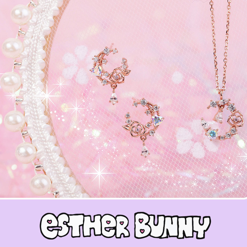 Clue X Esther Bunny - Lavianne Rose Esther Bunny Silver Necklace