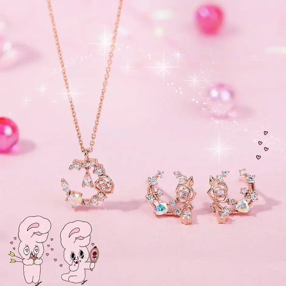Clue X Esther Bunny - Lavianne Rose Esther Bunny Silver Necklace - CLUE - Accessories - Harumio