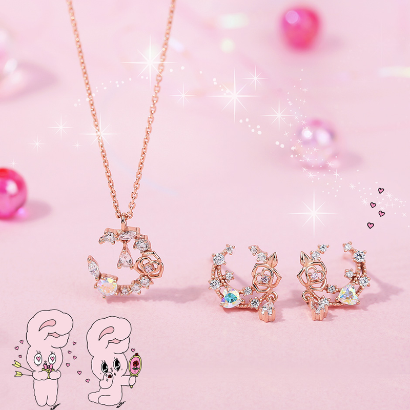 Clue X Esther Bunny - Lavianne Rose Esther Bunny Silver Necklace