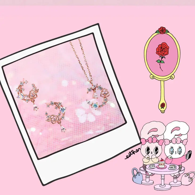 Clue X Esther Bunny - Lavianne Rose Esther Bunny Silver Necklace - CLUE - Accessories - Harumio
