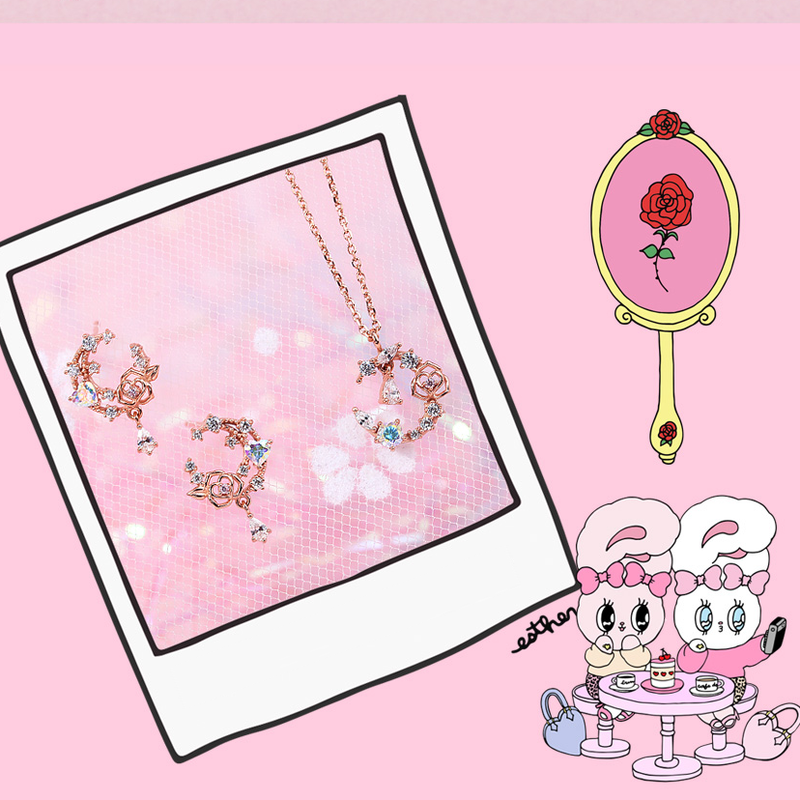 Clue X Esther Bunny - Lavianne Rose Esther Bunny Silver Necklace