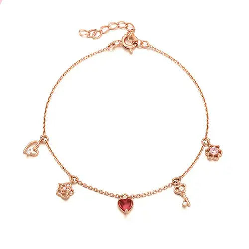 Clue X Esther Bunny - Lovely Esther Bunny Heart Silver Bracelet - CLUE - Accessories - Harumio