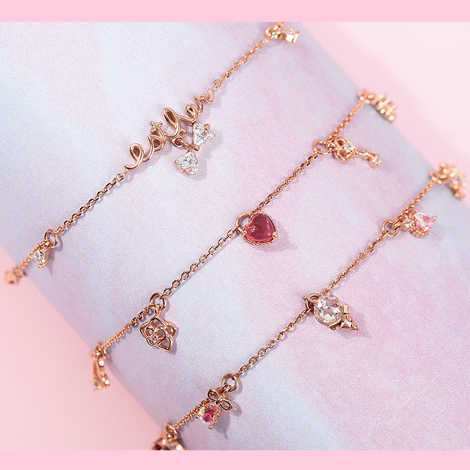 Clue X Esther Bunny - Lovely Esther Bunny Heart Silver Bracelet