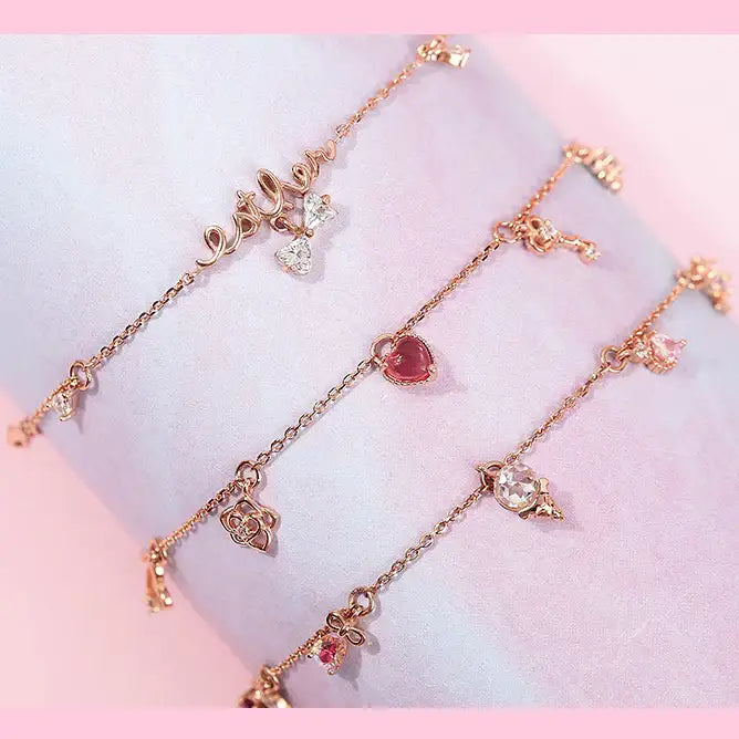 Clue X Esther Bunny - Lovely Esther Bunny Heart Silver Bracelet - CLUE - Accessories - Harumio