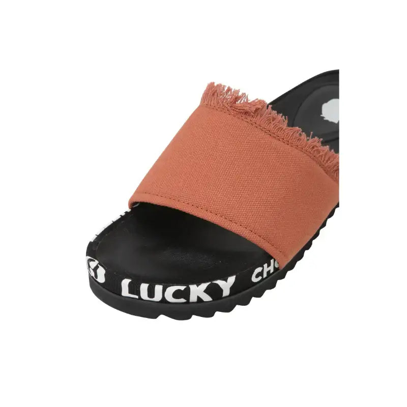 Common Kitchen X Lucky Chouette - A Lucky Table Lettering Tape Point Slipper - Common Kitchen X Lucky Chouette - Slippers - Harumio