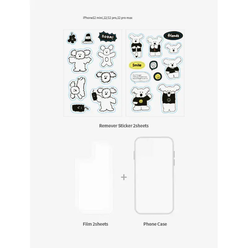 Romane x 10x10 - Removable Sticker & Clear Case Set iPhone 12 series - Romane - iPhone case - Harumio