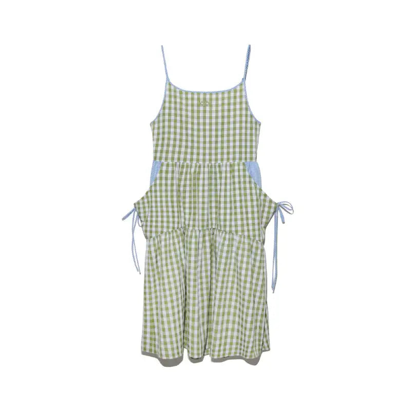 Common Kitchen X Lucky Chouette - A Lucky Table Check Dress - Common Kitchen X Lucky Chouette - Clothes - Harumio