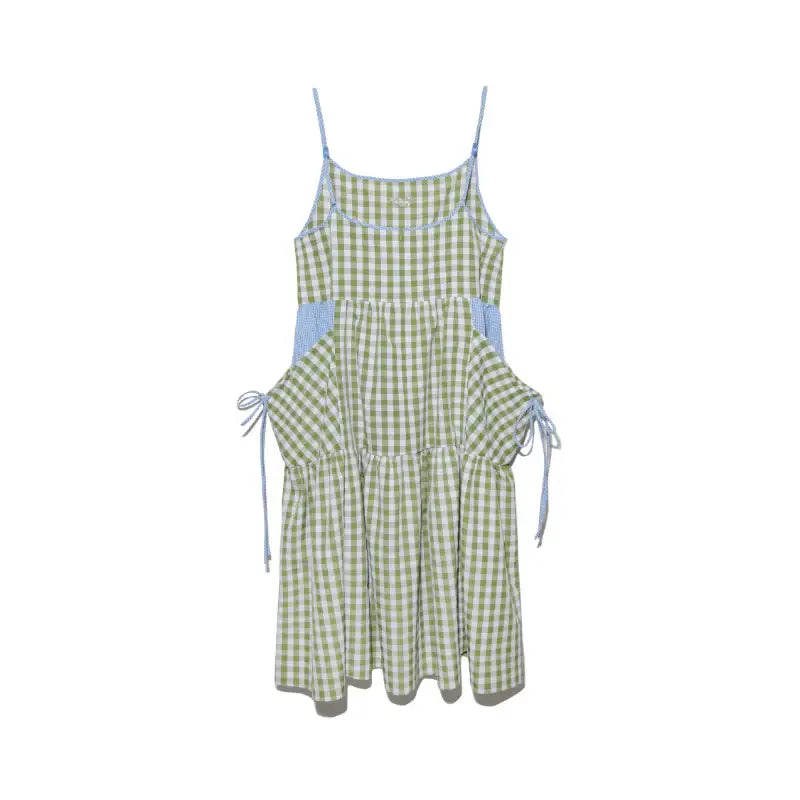 Common Kitchen X Lucky Chouette - A Lucky Table Check Dress - Common Kitchen X Lucky Chouette - Clothes - Harumio