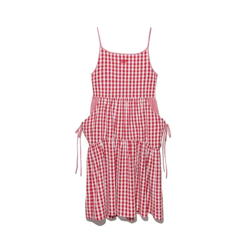 Common Kitchen X Lucky Chouette - A Lucky Table Check Dress - Common Kitchen X Lucky Chouette - Clothes - Harumio
