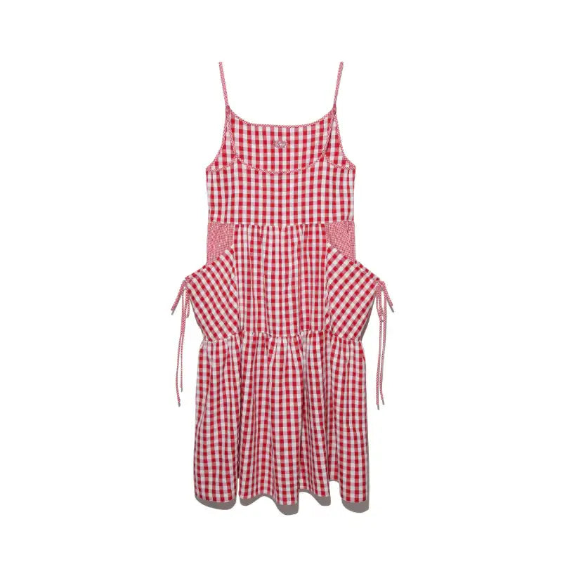 Common Kitchen X Lucky Chouette - A Lucky Table Check Dress - Common Kitchen X Lucky Chouette - Clothes - Harumio