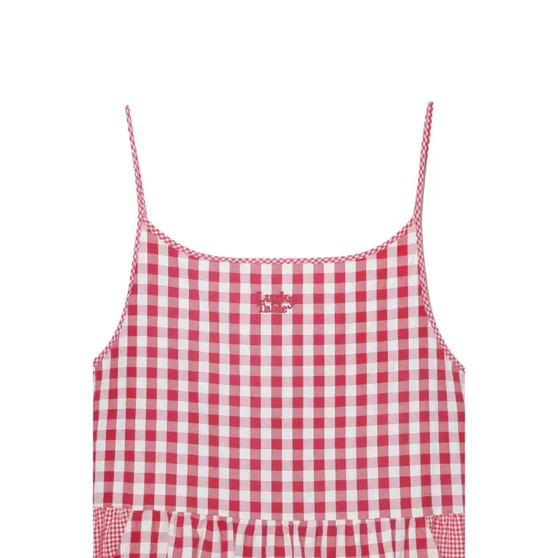 Common Kitchen X Lucky Chouette - A Lucky Table Check Dress - Common Kitchen X Lucky Chouette - Clothes - Harumio