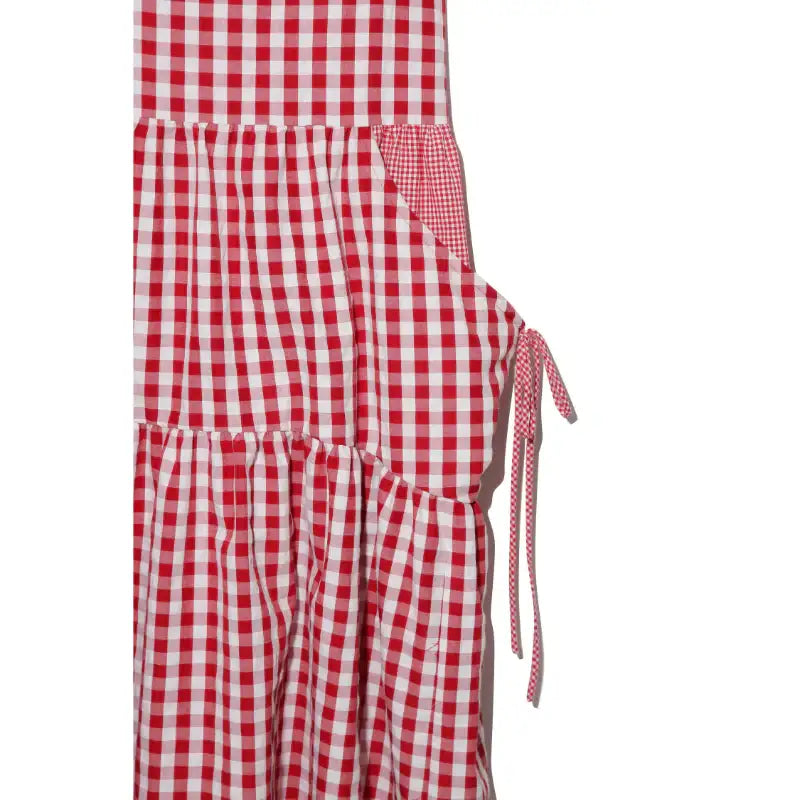 Common Kitchen X Lucky Chouette - A Lucky Table Check Dress - Common Kitchen X Lucky Chouette - Clothes - Harumio