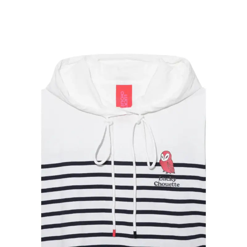 Common Kitchen X Lucky Chouette - A Lucky Table Ruffle Detail Stripe Hoody T-Shirt - Common Kitchen X Lucky Chouette - Clothes - Harumio