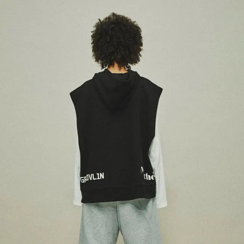 LM X RAVI - Sleeveless Hooded Sweatshirt - LUCKY MARCHÉ - Clothing - Harumio