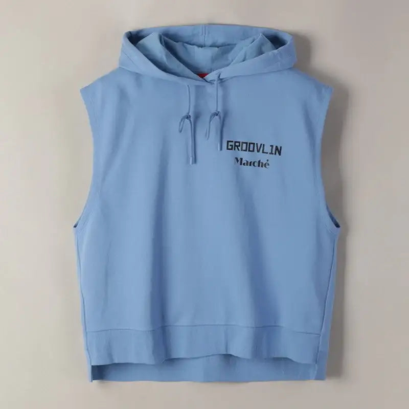 LM X RAVI - Sleeveless Hooded Sweatshirt - LUCKY MARCHÉ - Clothing - Harumio