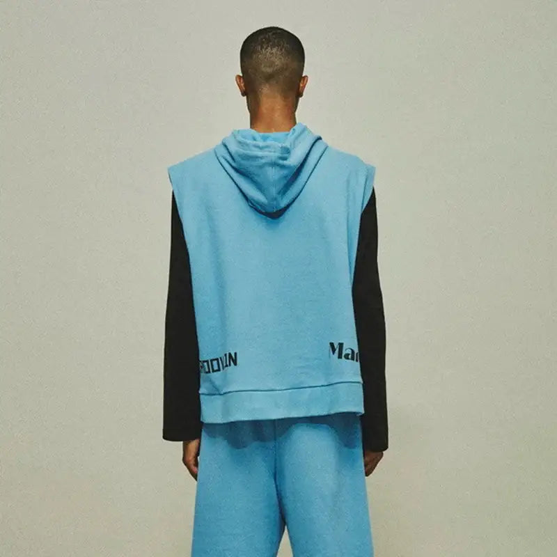 LM X RAVI - Sleeveless Hooded Sweatshirt - LUCKY MARCHÉ - Clothing - Harumio
