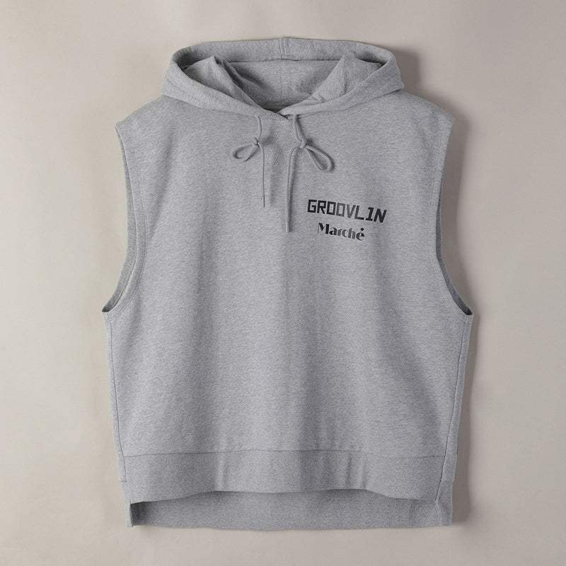 LM X RAVI - Sleeveless Hooded Sweatshirt - LUCKY MARCHÉ - Clothing - Harumio