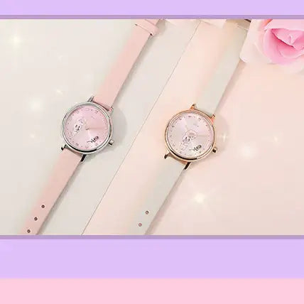 Clue X Esther Bunny - Shy Esther Bunny Ivory Leather Watch - CLUE - Accessories - Harumio