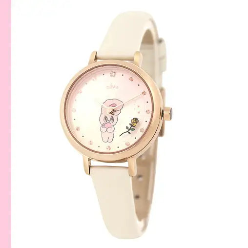 Clue X Esther Bunny - Shy Esther Bunny Ivory Leather Watch - CLUE - Accessories - Harumio
