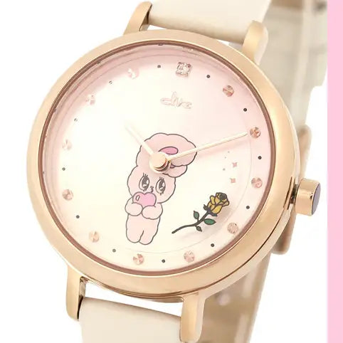 Clue X Esther Bunny - Shy Esther Bunny Ivory Leather Watch - CLUE - Accessories - Harumio