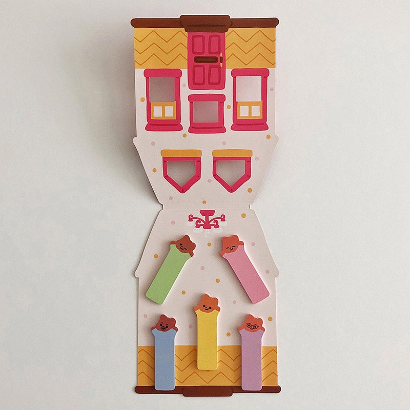 Pureureumdesign x 10x10 - Cupid Bear Family Index Sticky Note