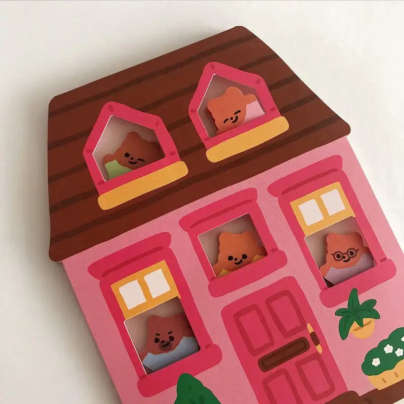 Pureureumdesign x 10x10 - Cupid Bear Family Index Sticky Note - Pureureumdesign - Stationery - Harumio