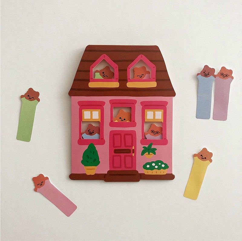 Pureureumdesign x 10x10 - Cupid Bear Family Index Sticky Note
