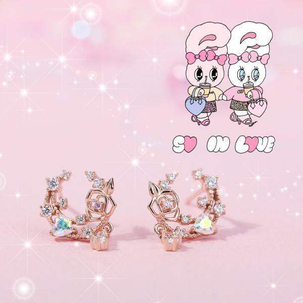 Clue X Esther Bunny - Lavianne Rose Bunny Silver Earrings - CLUE - Accessories - Harumio