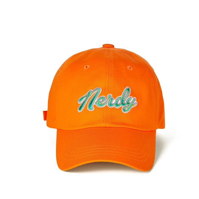 Nerdy - Washed Multi Color Embroidery Ball Cap - Orange