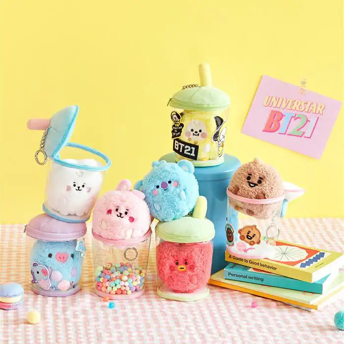 BT21 - Universtar Baby Bubble Tea Bag Charm Keyring - BT21 - Plush - Harumio