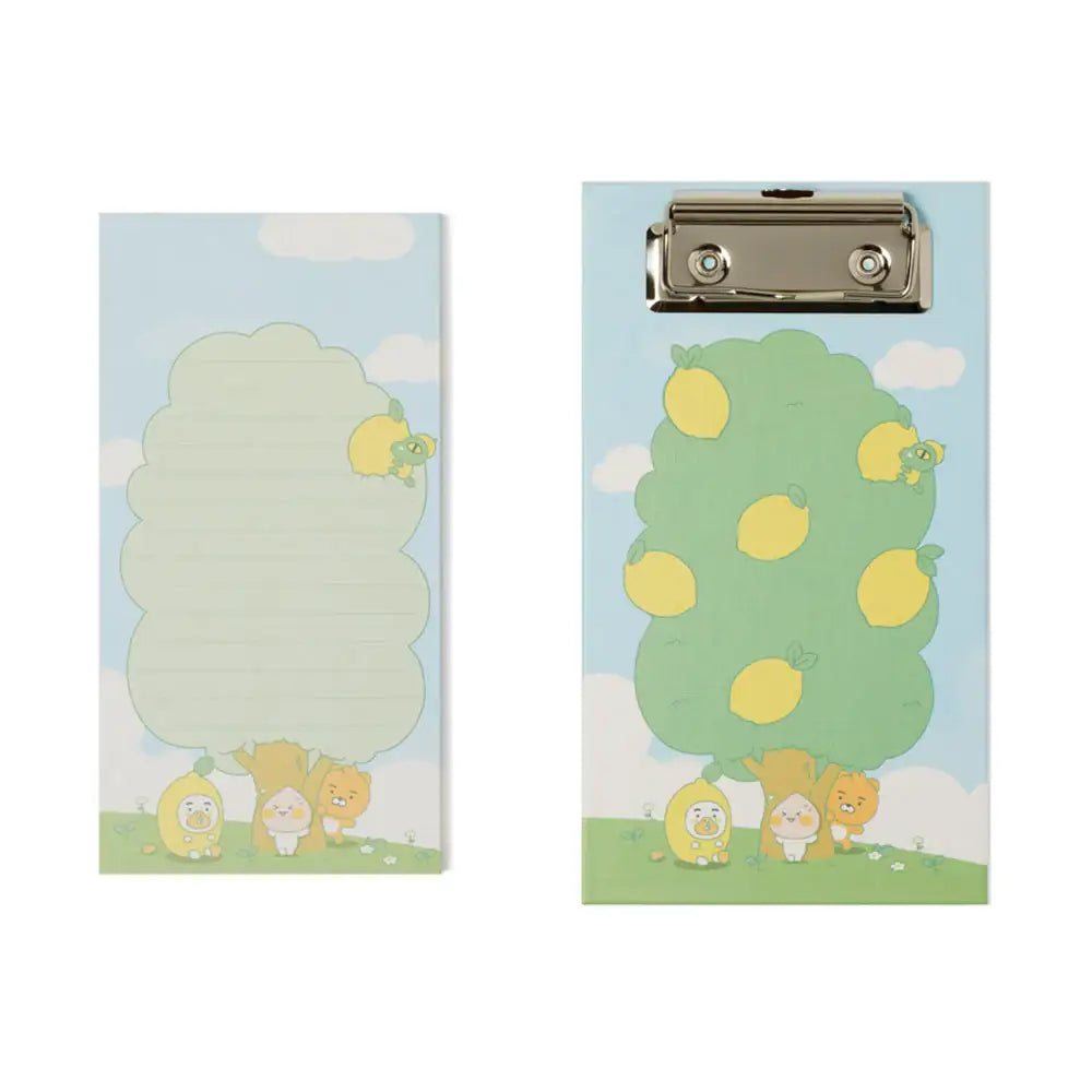Kakao Friends - Lemon Terrace Mini Memo and Clipboard Set - Kakao Friends - Accessories - Harumio