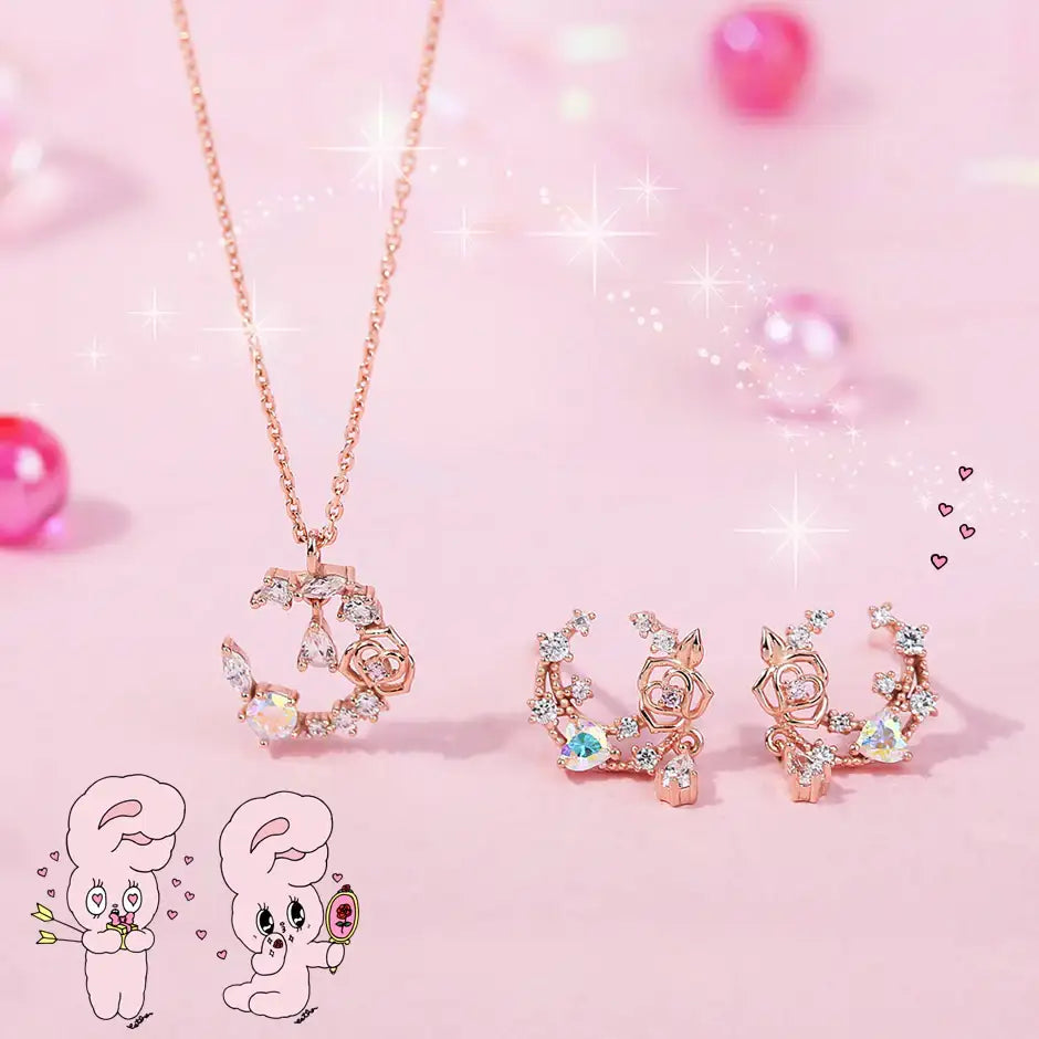 Clue X Esther Bunny - Lavianne Rose Bunny Silver Earrings - CLUE - Accessories - Harumio