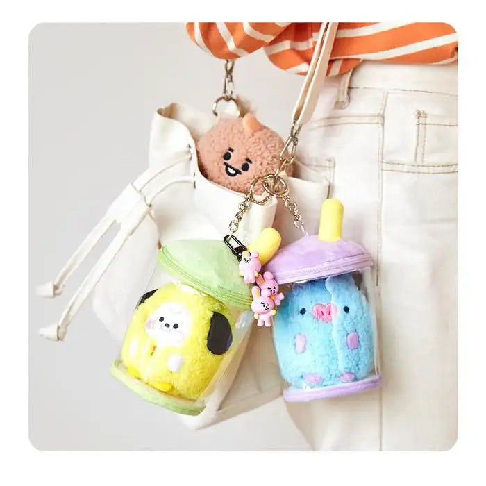 BT21 - Universtar Baby Bubble Tea Bag Charm Keyring - BT21 - Plush - Harumio