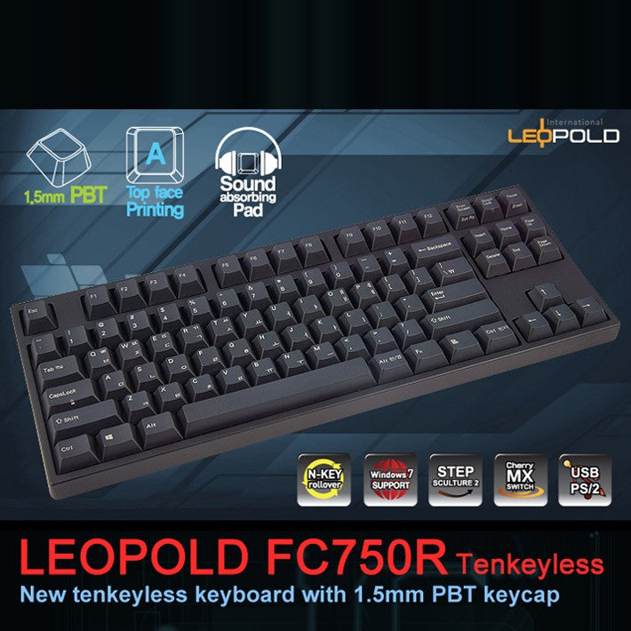 Leopold - FC750R Tenkeyless Mechanical Keyboard - Black Axis