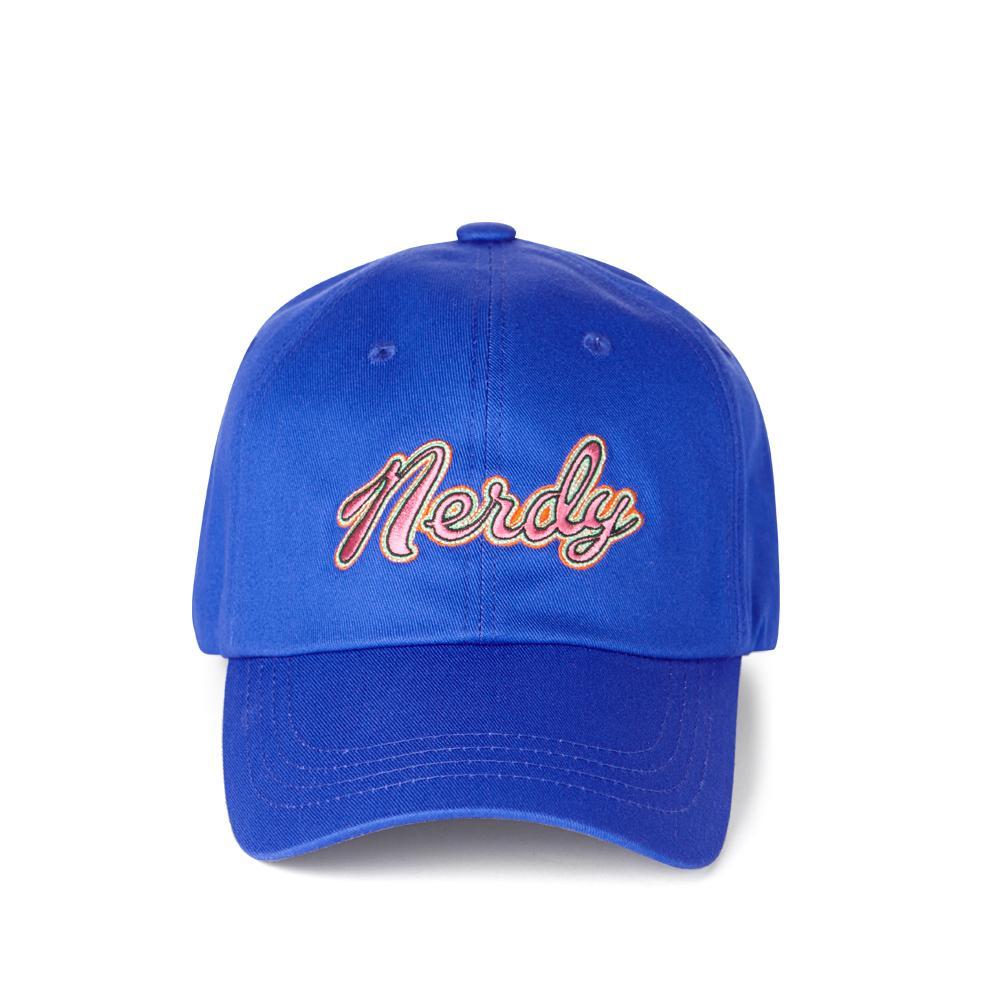 Nerdy - Washed Multi Color Embroidery Ball Cap - Blue