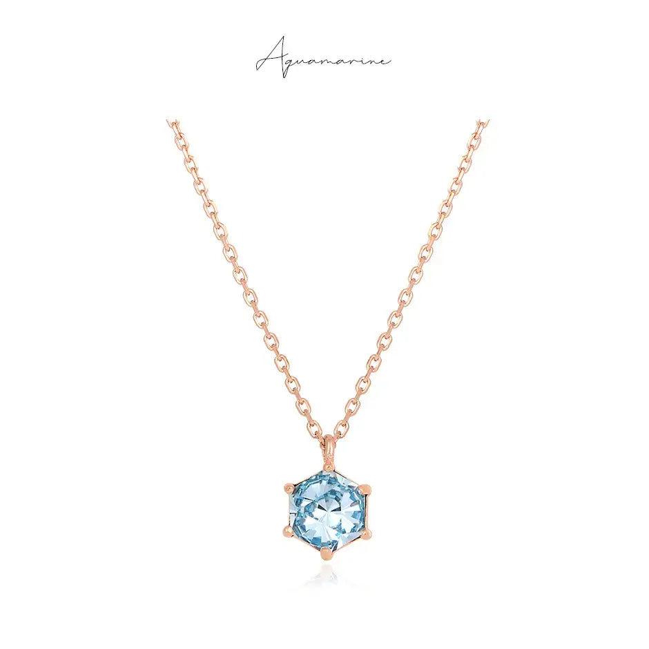CLUE - Swarovski Stone Birthstone Silver Necklace - CLUE - Jewelry - Harumio