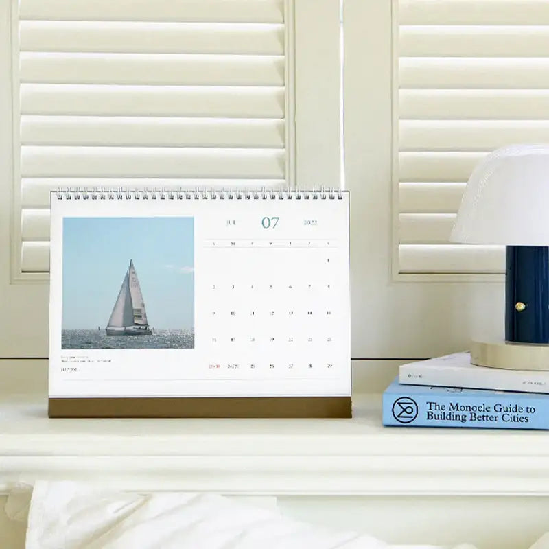 Indigo - 2023 Mind Snap A4 Desk Calendar - Indigo - Calendar - Harumio